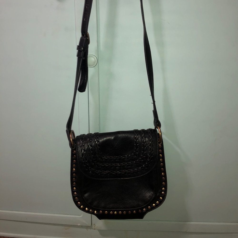 Black leather purse